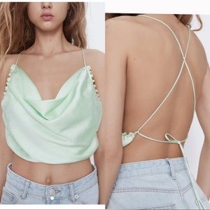 Satin backless top - NEW